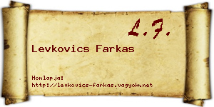 Levkovics Farkas névjegykártya